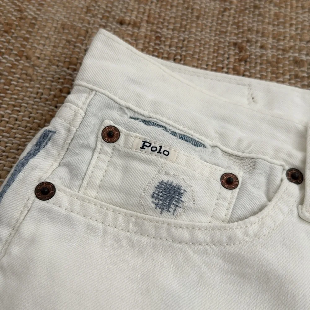 NEW Polo Ralph Lauren Sullivan Slim Distressed White Denim Short Boys size 16